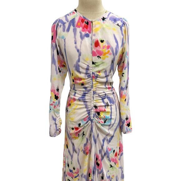 MARIA CHER Fatima Arya Ruched A-Line Maxi Dress,  Multi floral tones, Size 2 - Picture 6 of 16